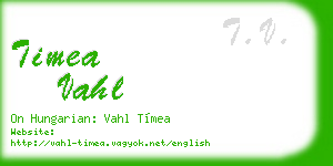 timea vahl business card